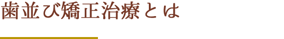 歯並び矯正治療とは